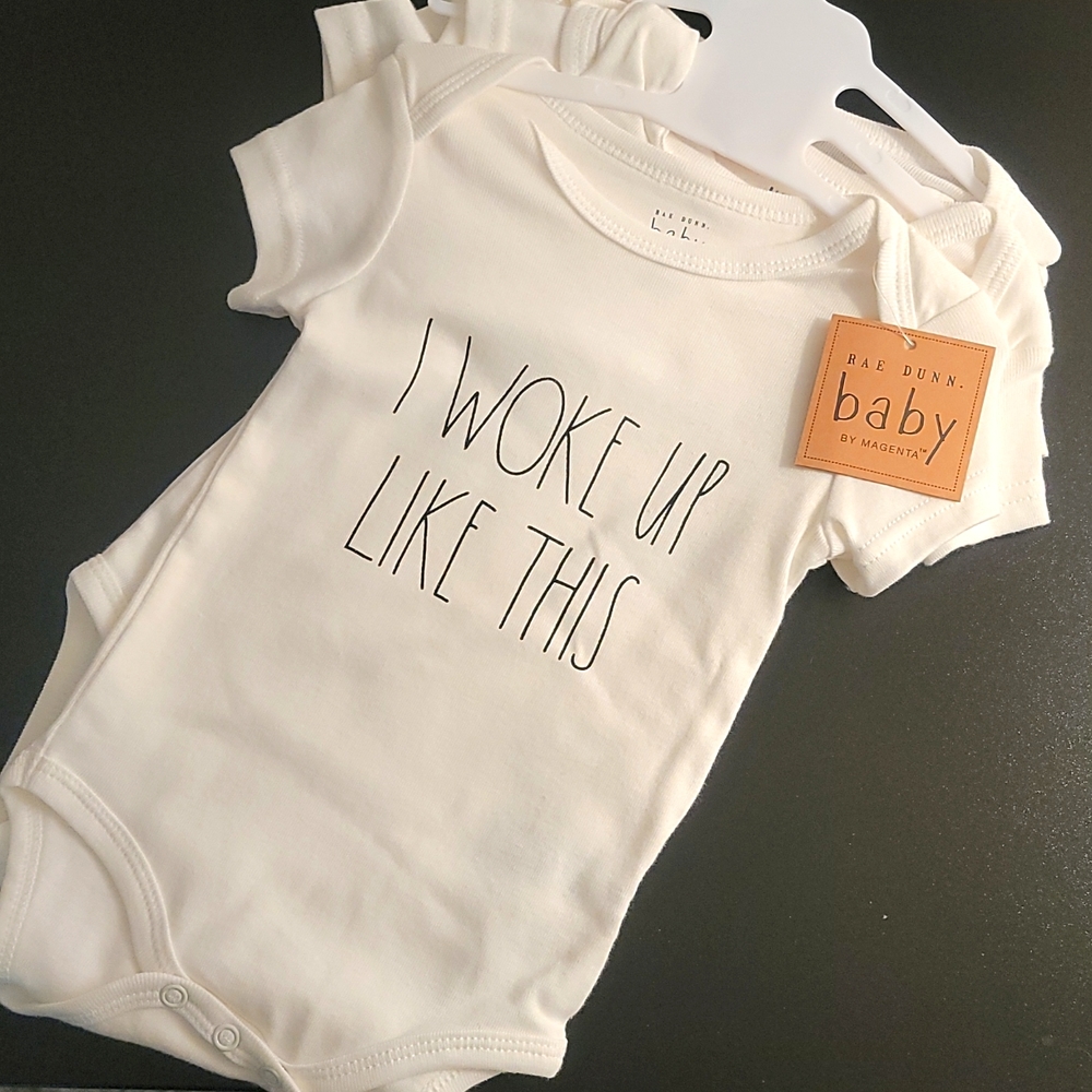 Rae Dunn Baby Set of 3 Onesies